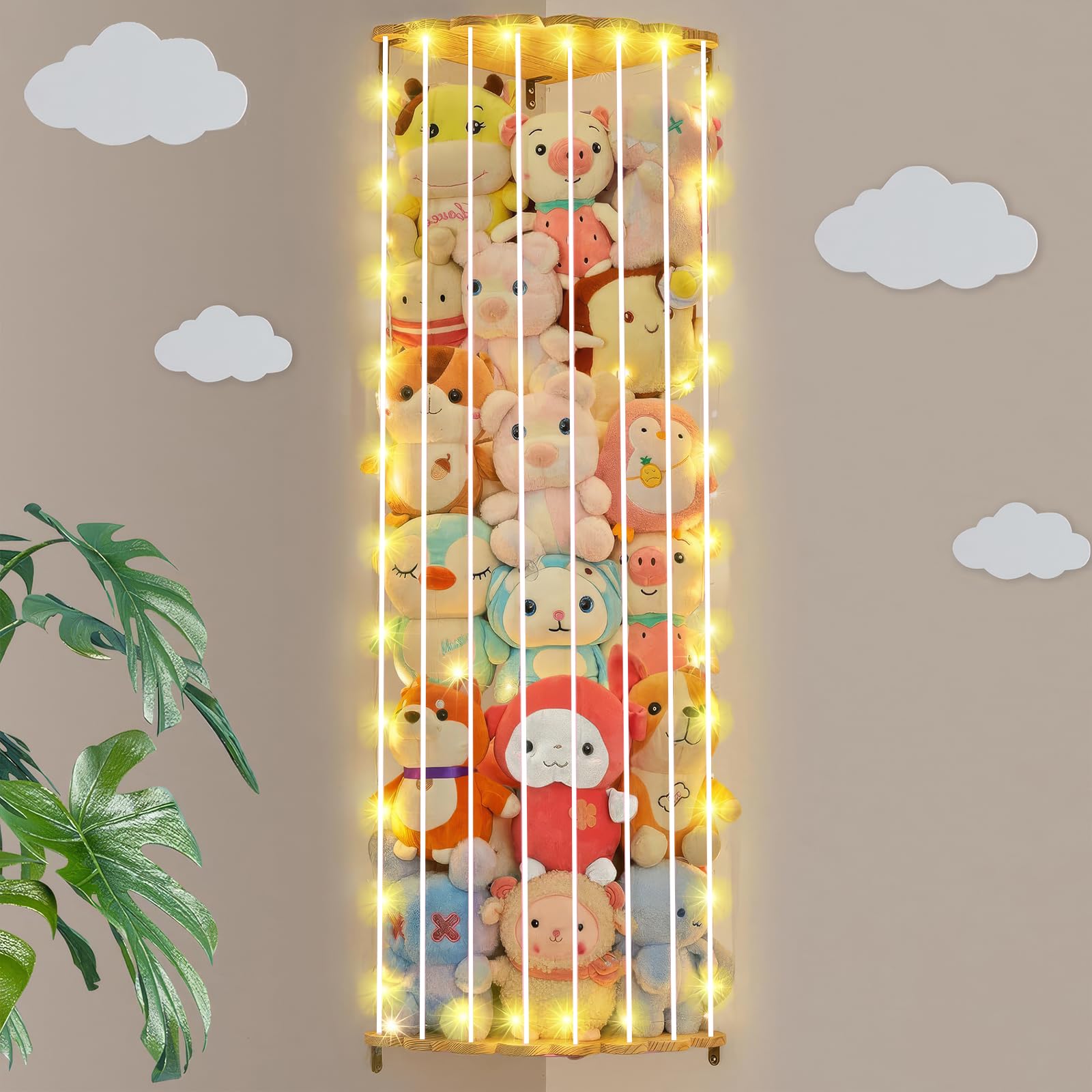 Blingbin plush toy organizer enhances room decor with practical storage.