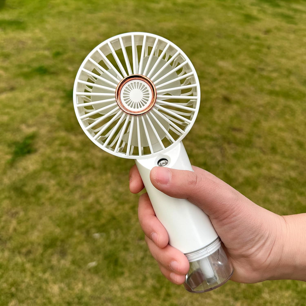 BlingTrail mini fan sleek white design highlighting stylish portability