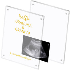 Blinking Stars acrylic ultrasound frame side view, elegant keepsake for family memories.