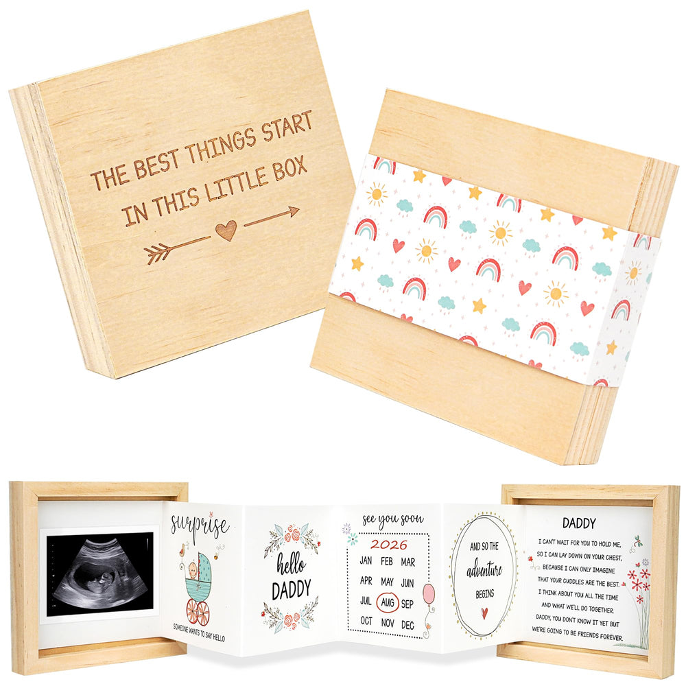 Blinking Stars pregnancy announcement box front view for a heartfelt dad gift.