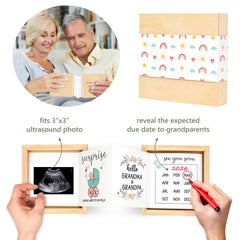Blinking Stars rainbow sleeve adds a cheerful reveal moment for grandparents.