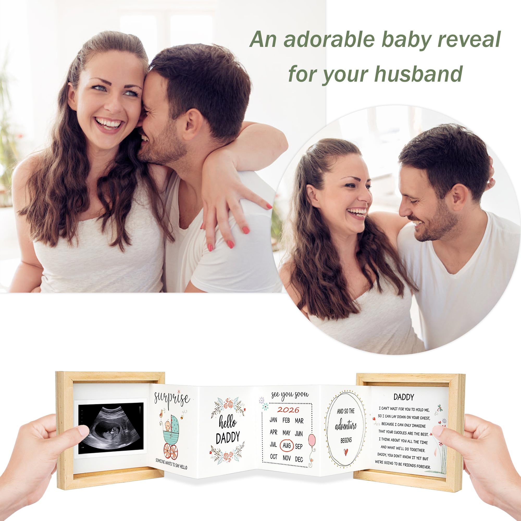 Blinking Stars sonogram photo insert securely holds memories for later.