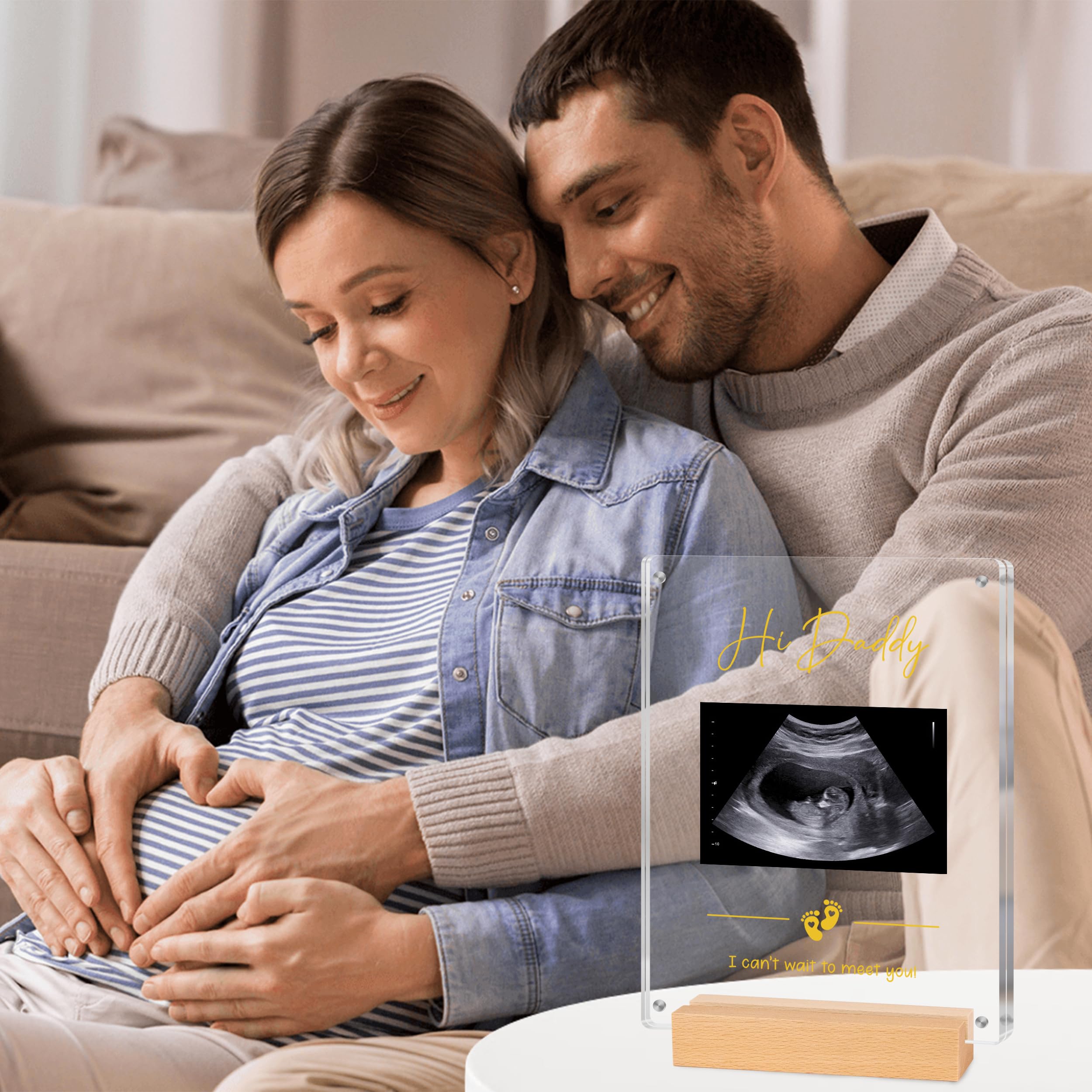 Blinking Stars ultrasound frame shown as a thoughtful dad-to-be gift