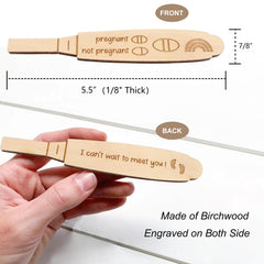 Blinking Stars wooden positive pregnancy test birchwood keepsake with I cant wait to meet you engraving.