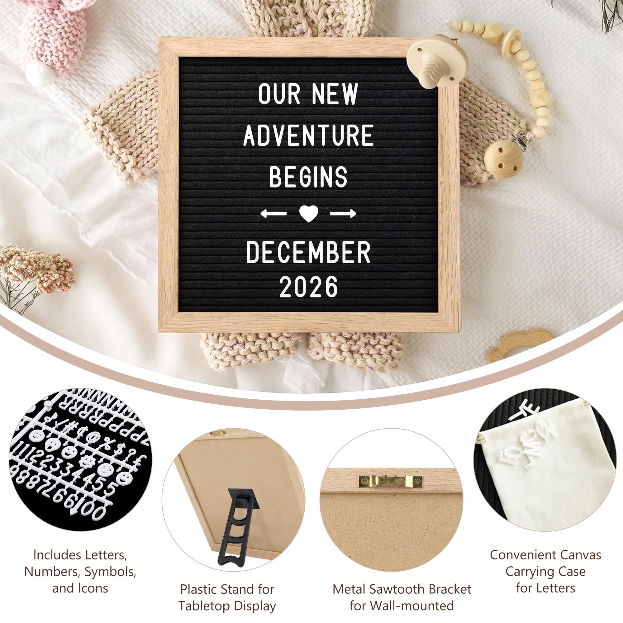 Blinking Stars Baby Coming Soon wooden sign for announcements and photos