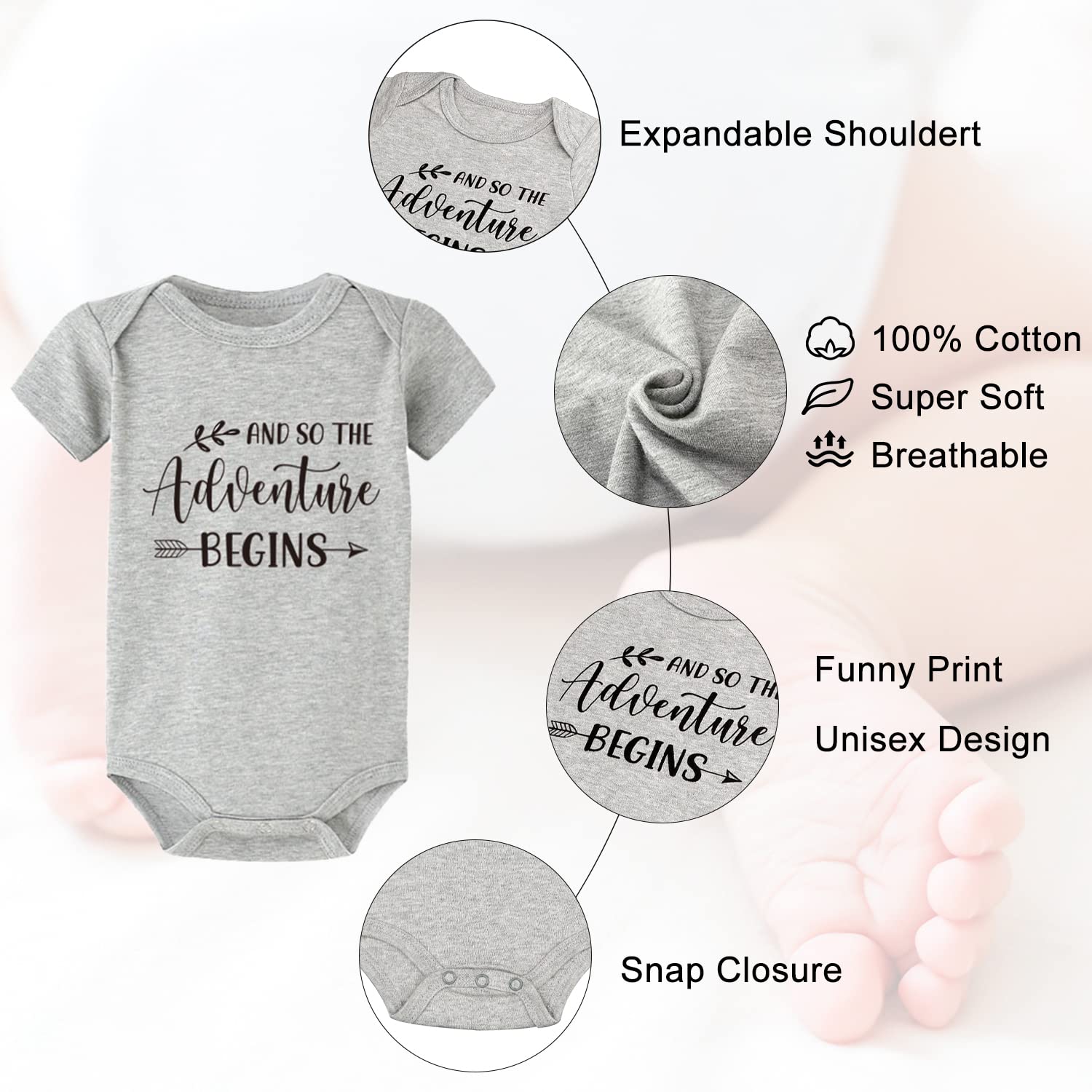 Blinking Stars baby onesie—soft cotton for newborn comfort and cute milestones.