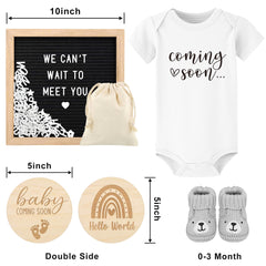 Blinking Stars Coming Soon Onesie in soft cotton, perfect for baby reveal photos