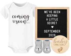 Blinking Stars felt letter board with 340 letters for pregnancy announcements