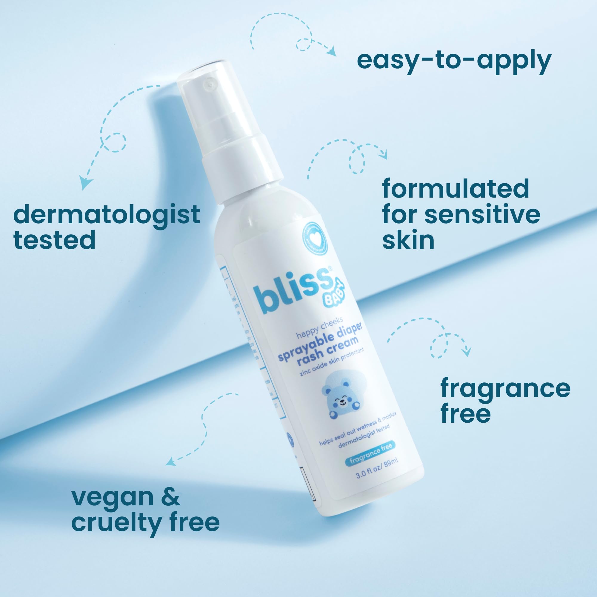 Bliss Baby spray labeled USA-made signifies clean, US-sourced ingredients.