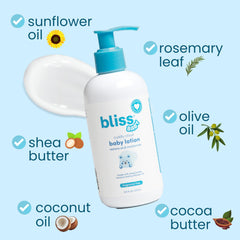 Bliss Baby Lotion fragrance-free swatch highlighting unscented comfort