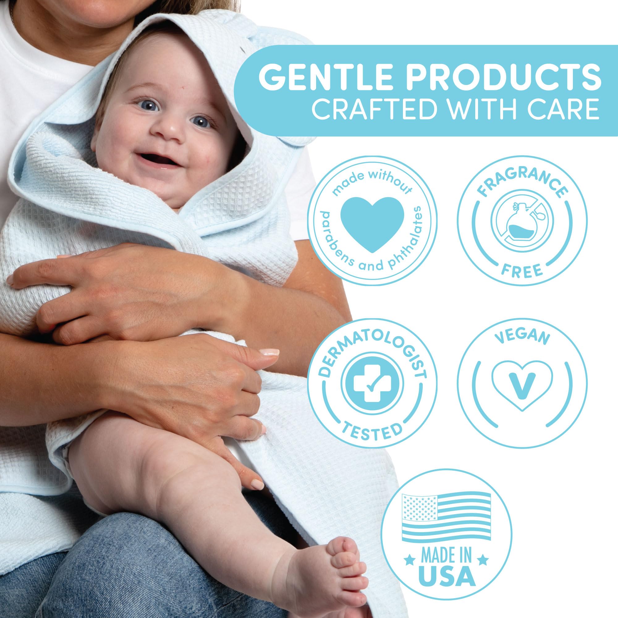 Bliss Baby Lotion made-in-USA badge indicating clean, reliable production standards