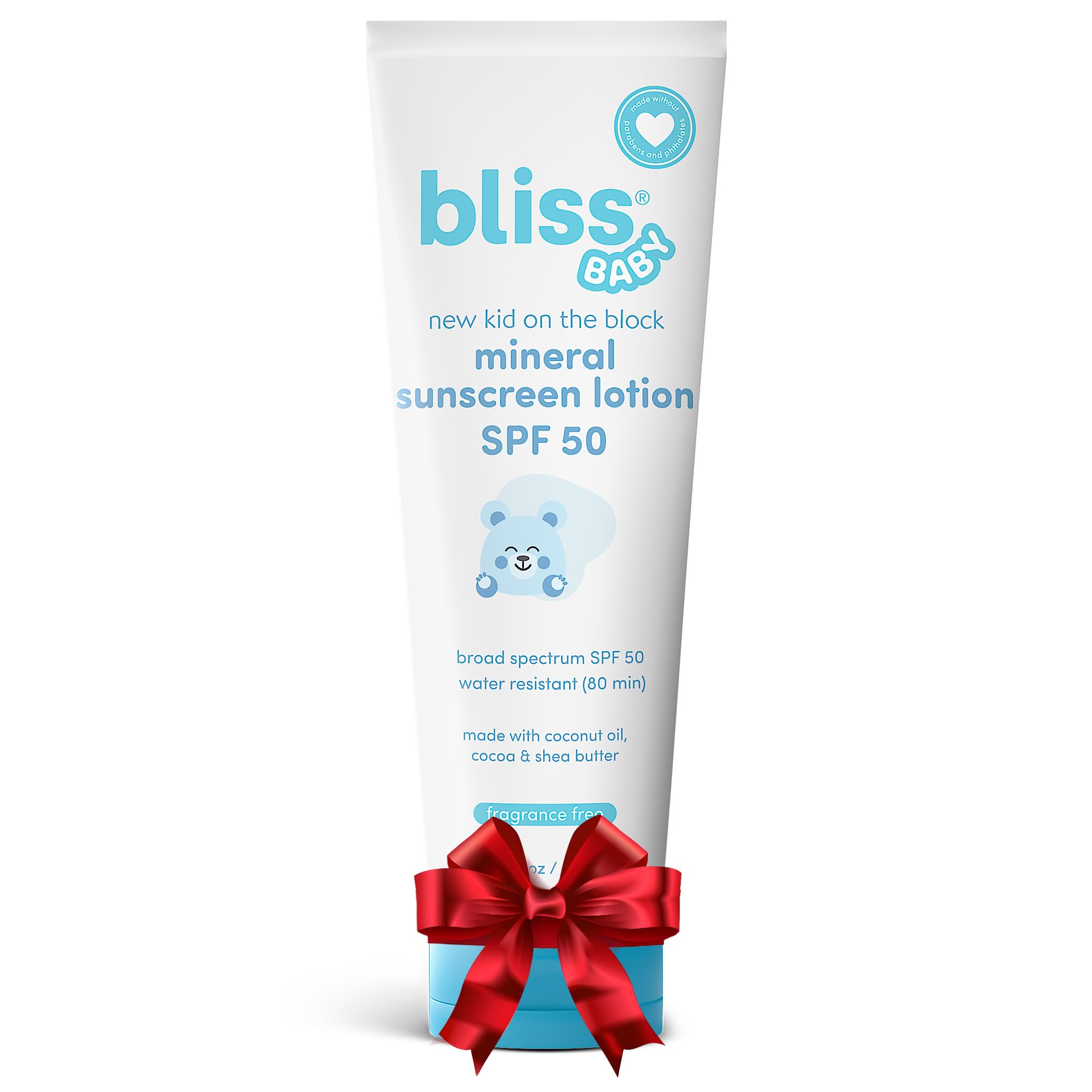 Bliss Baby Sunscreen tube packaging for on-the-go SPF 50 protection