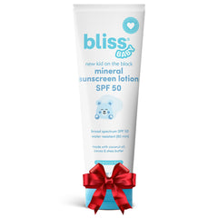 Bliss Baby Sunscreen tube packaging for on-the-go SPF 50 protection