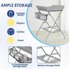 BlissBoard height-adjustable changing table enabling comfortable diaper changes at your height