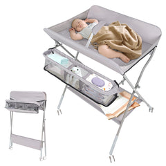BlissBoard portable changing table with wheels for smooth mobility during diaper changes