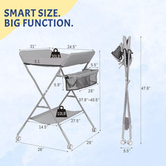 BlissBoard storage basket and bottom shelf keep essentials within reach