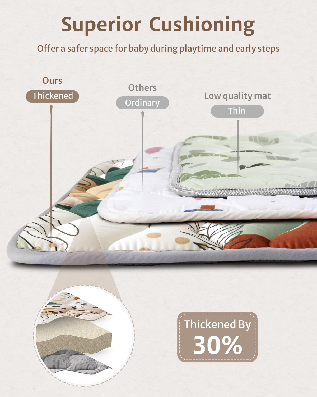 Blissful Diary abstract grove design provides visual stimulation for curious little ones.