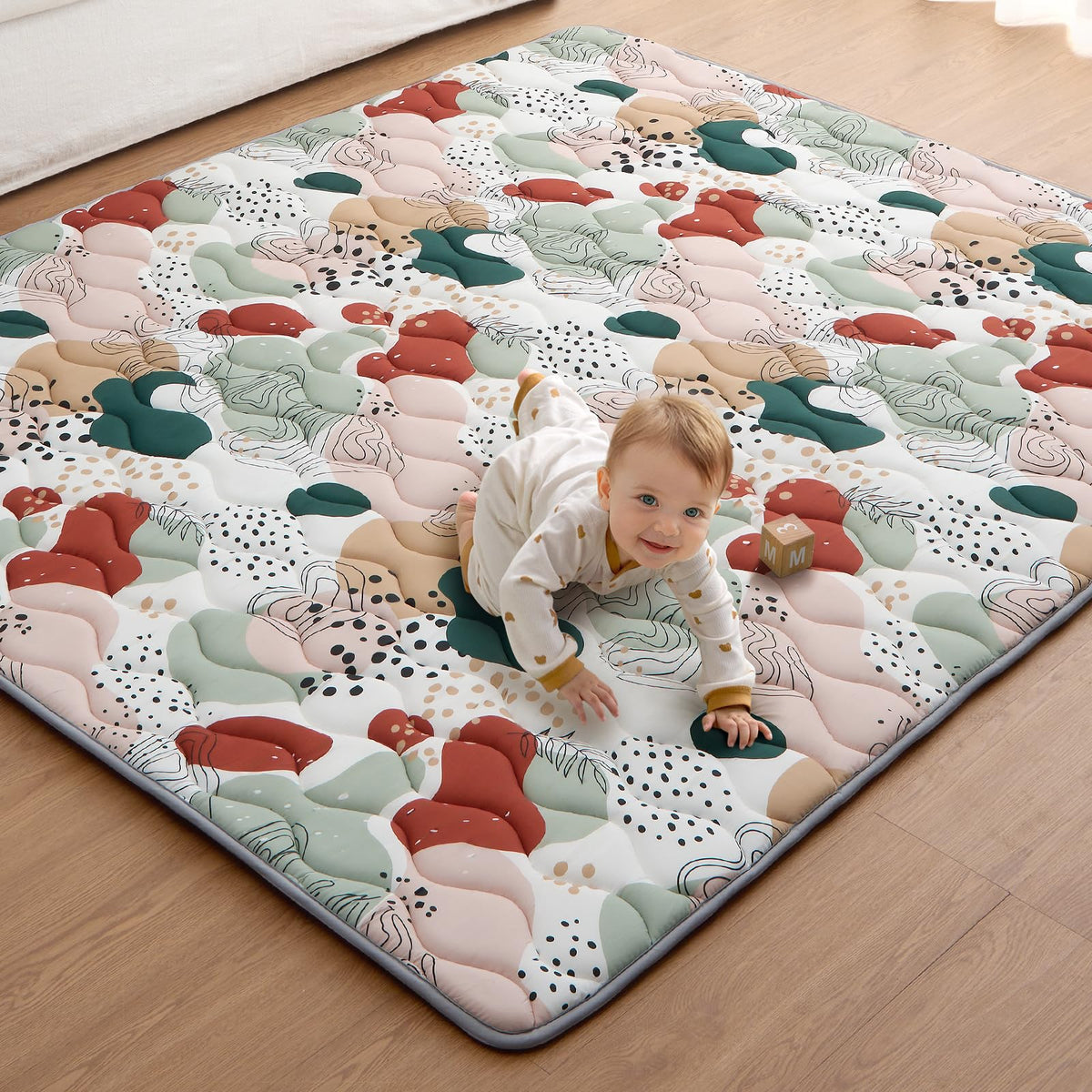 Blissful Diary Abstract Grove play mat cushions safe tummy time