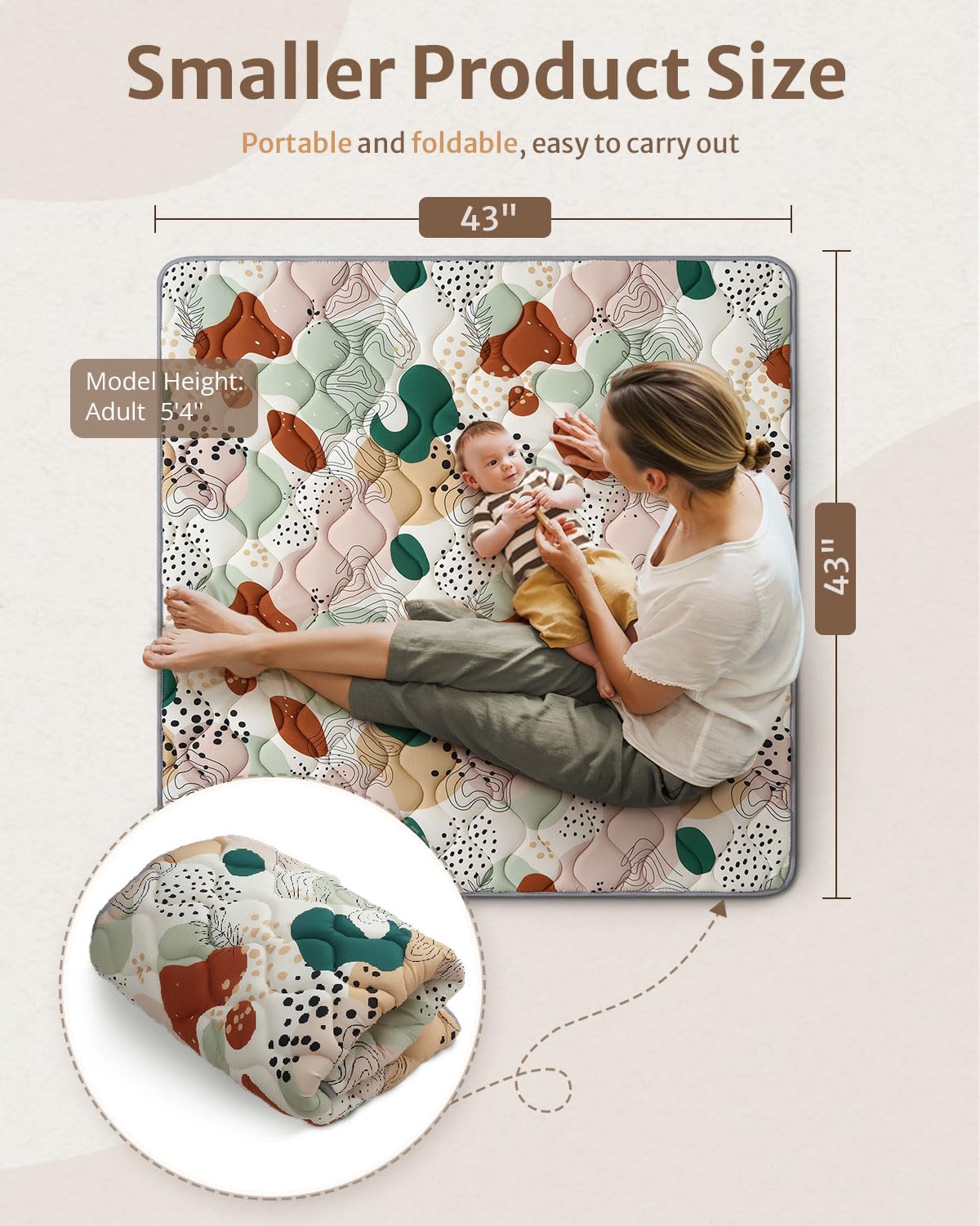 Blissful Diary abstract grove pattern adds visual stimulation with modern decor appeal during floor play.