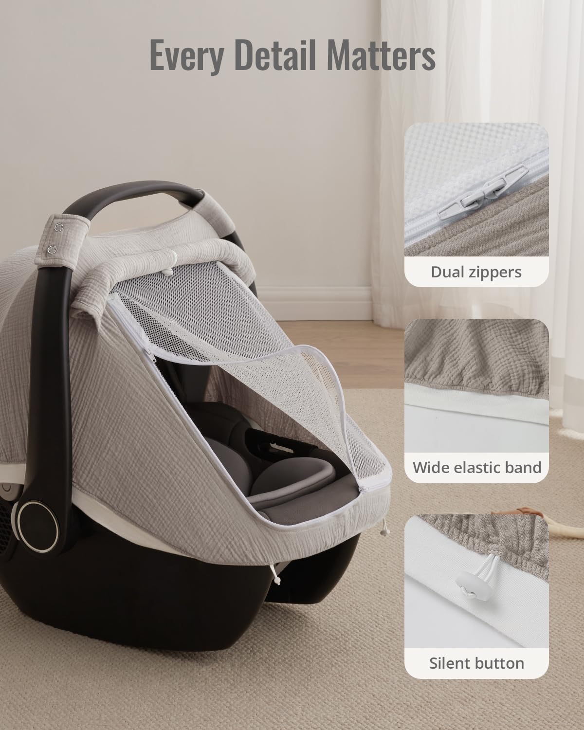 Blissful Diary agreeable gray color suits modern moms and stylish strollers.