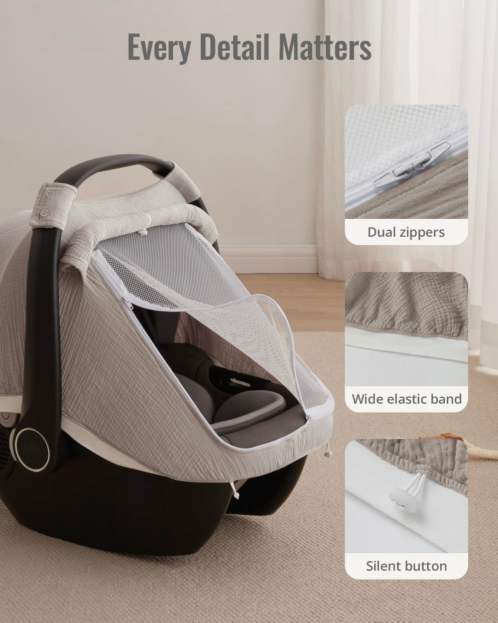 Blissful Diary agreeable gray color suits modern moms and stylish strollers.