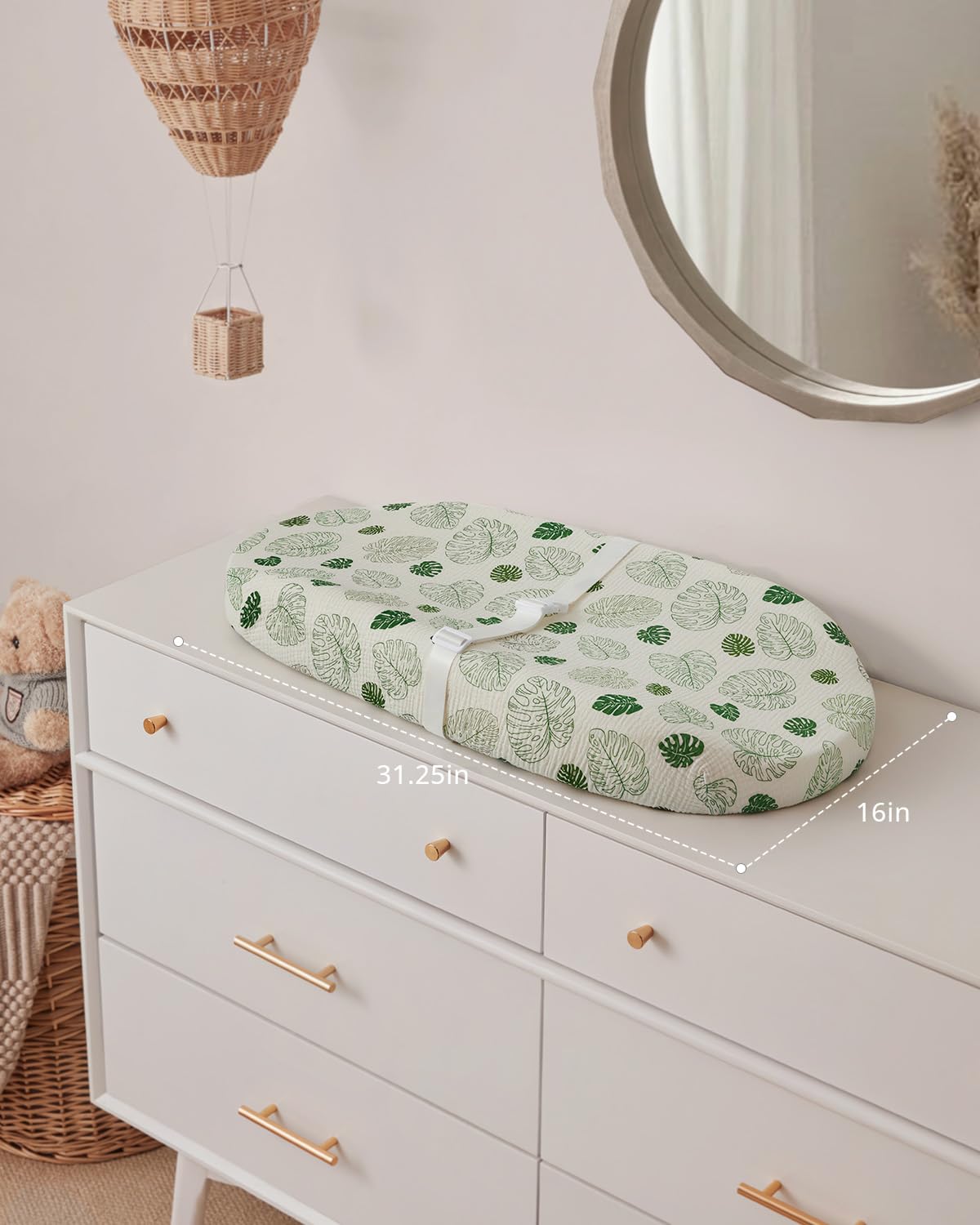 Blissful Diary changing pad with anti-roll sides supports baby security