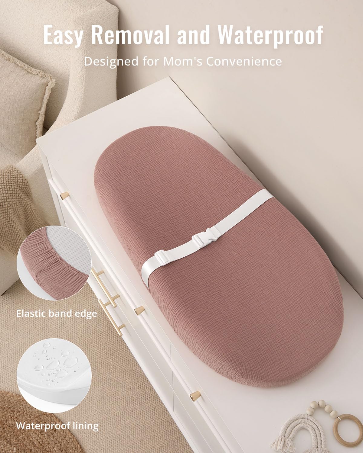 Blissful Diary anti-roll sides keep baby secure during changes for calmer moments