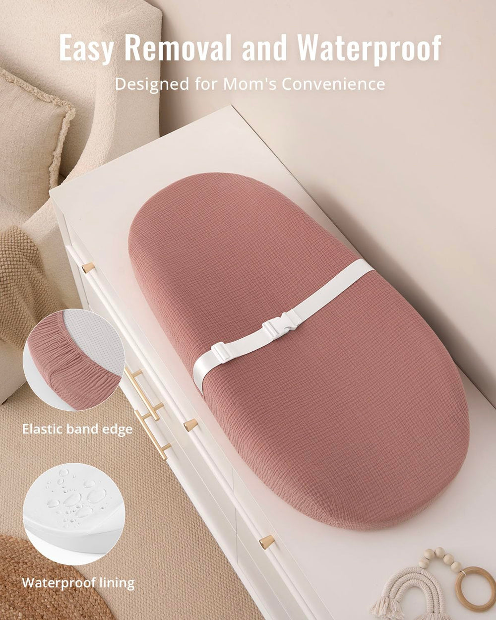 Blissful Diary anti-roll sides keep baby secure during changes for calmer moments