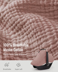 Blissful Diary muslin sunshade provides soft shade and airflow on sunny rides