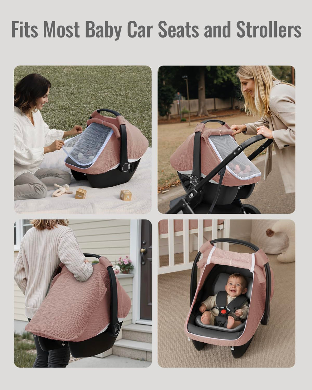 Blissful Diary stroller-fit canopy shields from sun and wind during walks