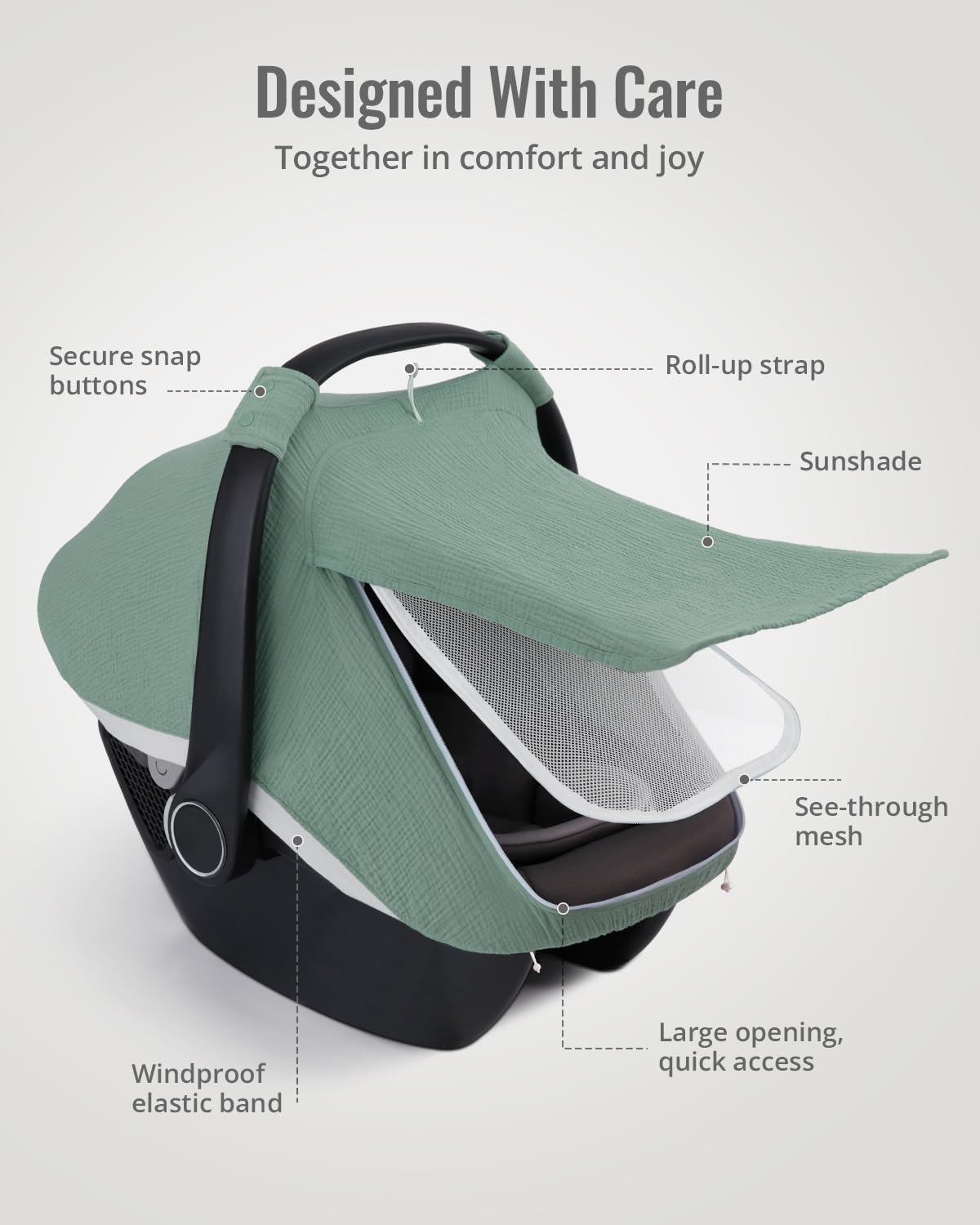 Blissful Diary cover sunshade feature provides flexible shielding from sun.