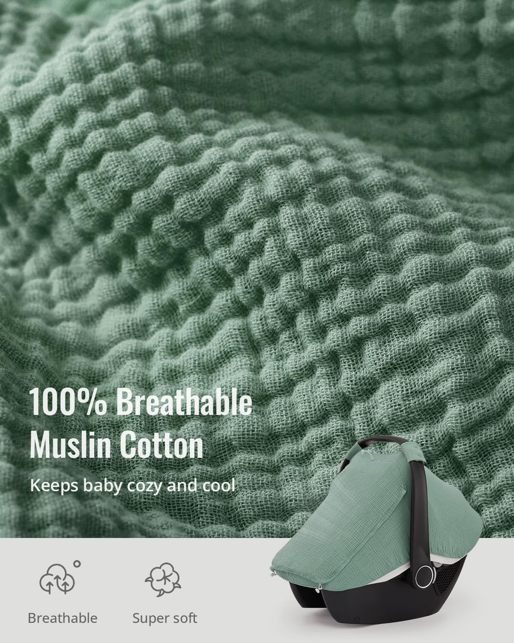 Blissful Diary car seat cover shows two-way zipper for easy in and out access.