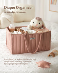 Blissful Diary baby caddy complements nursery decor while keeping essentials reachable.
