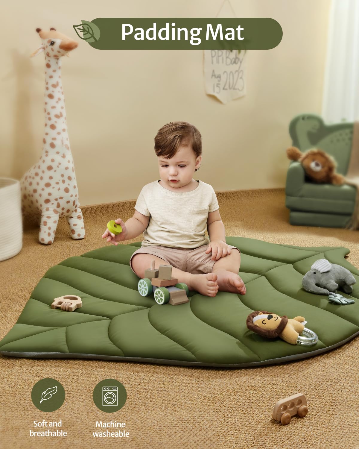 Blissful Diary elephant soothing toy enhances tactile exploration during tummy time.