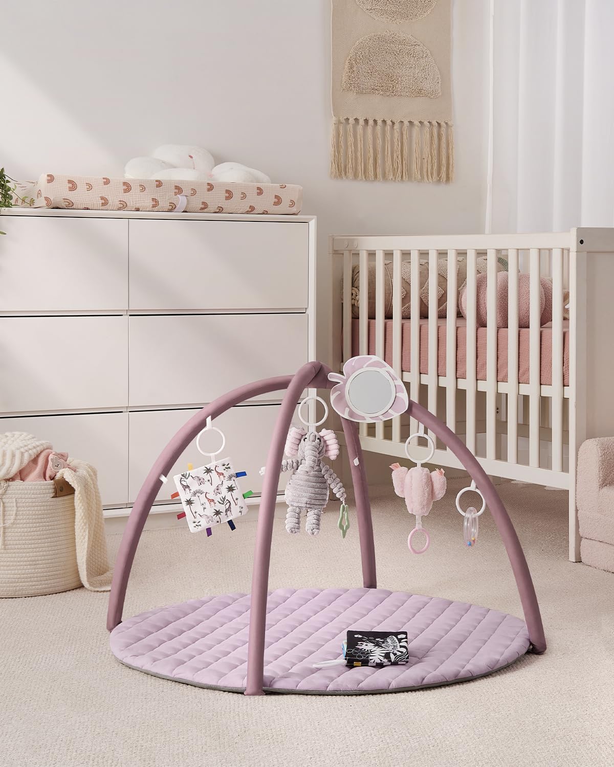 Blissful Diary Baby Play Gym Mat elephant toy invites tactile interaction and soothing play
