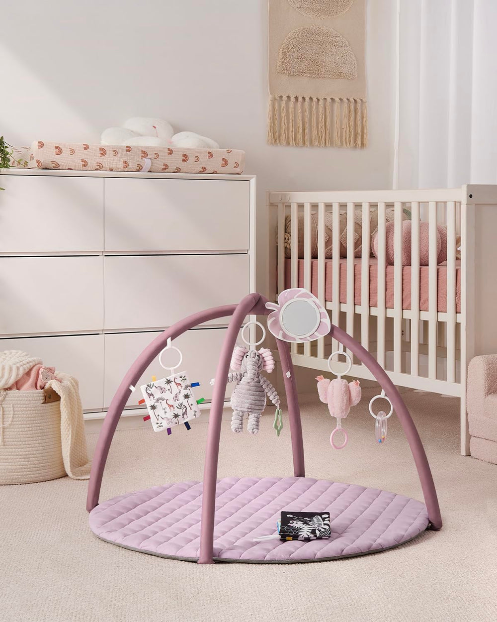 Blissful Diary Baby Play Gym Mat elephant toy invites tactile interaction and soothing play