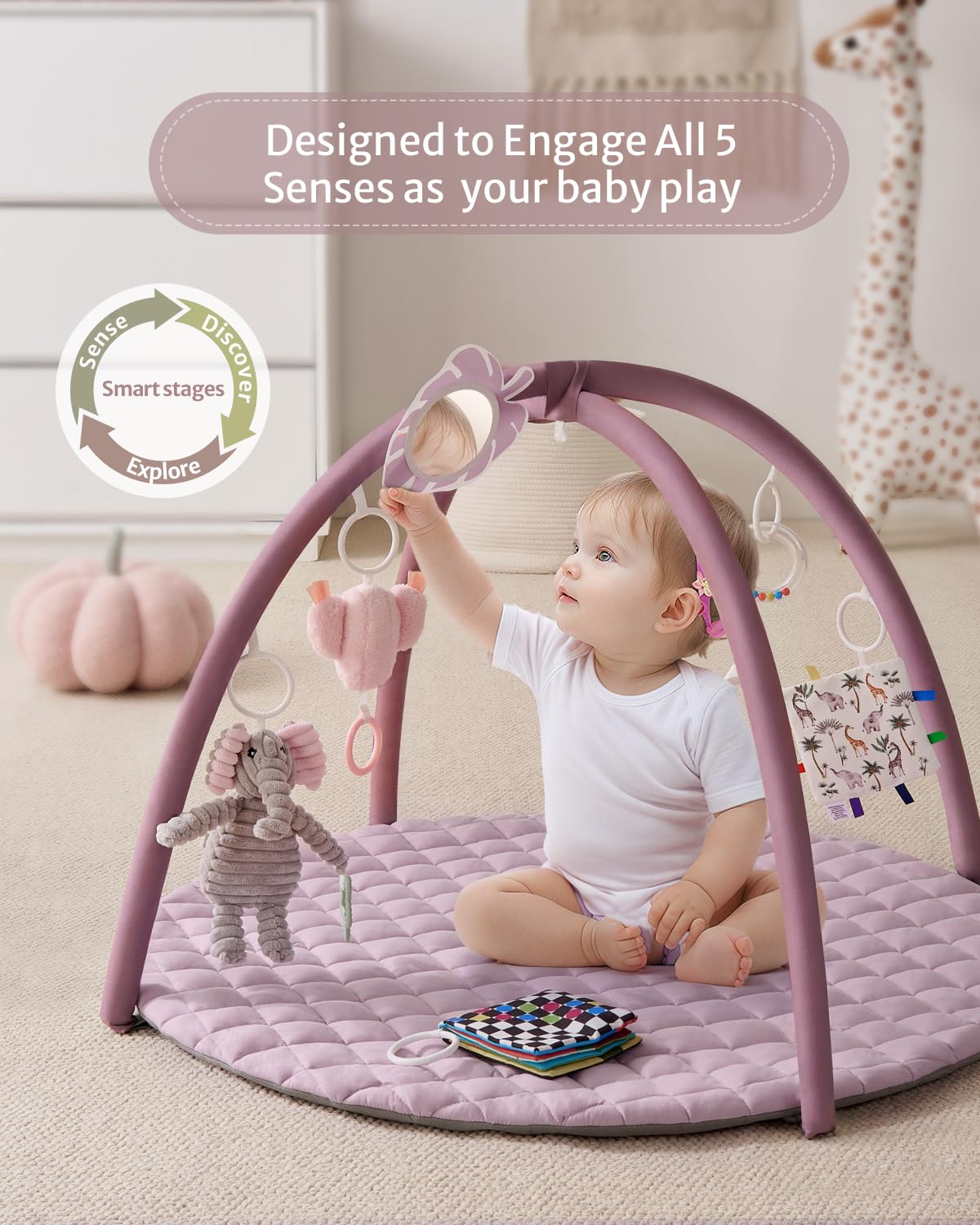 Blissful Diary Baby Play Gym Mat detachable toys highlight interactive play for sensory discovery