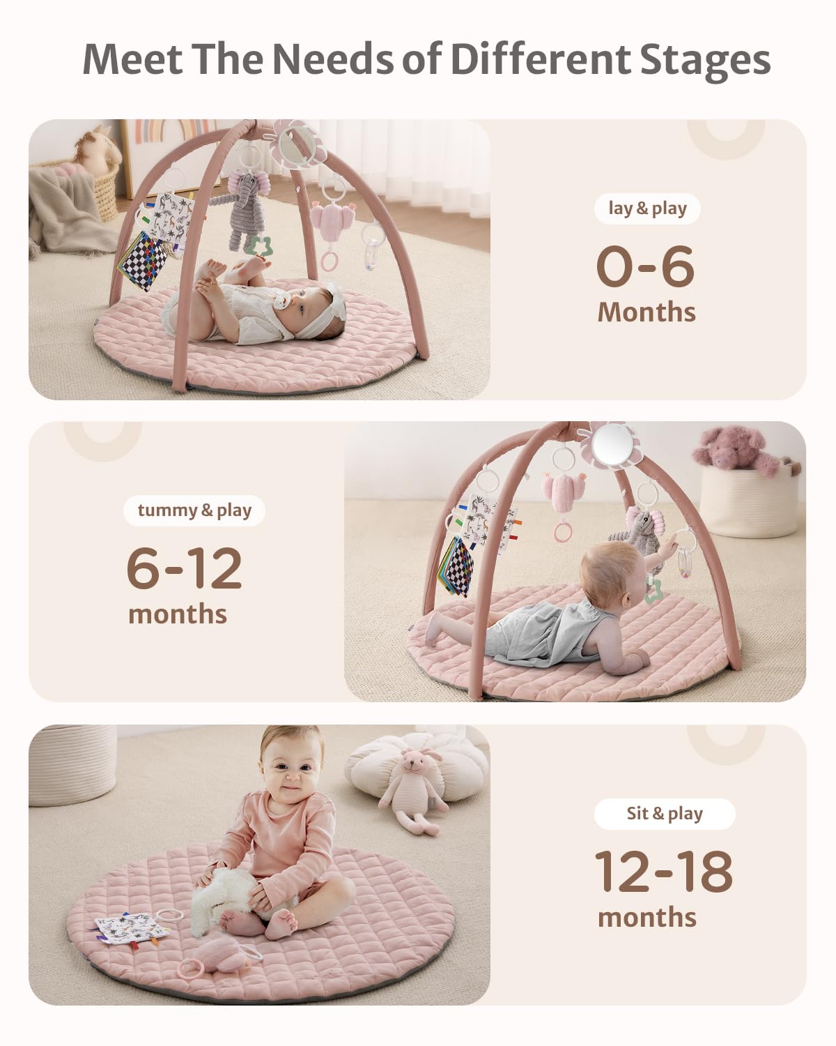 Blissful Diary rattle and elephant teether provide auditory and tactile feedback