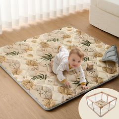 Blissful Diary baby play mat folded for travel and storage.