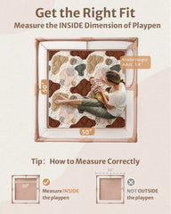 Blissful Diary baby play mat 50x50 flat, ample play area for babies.