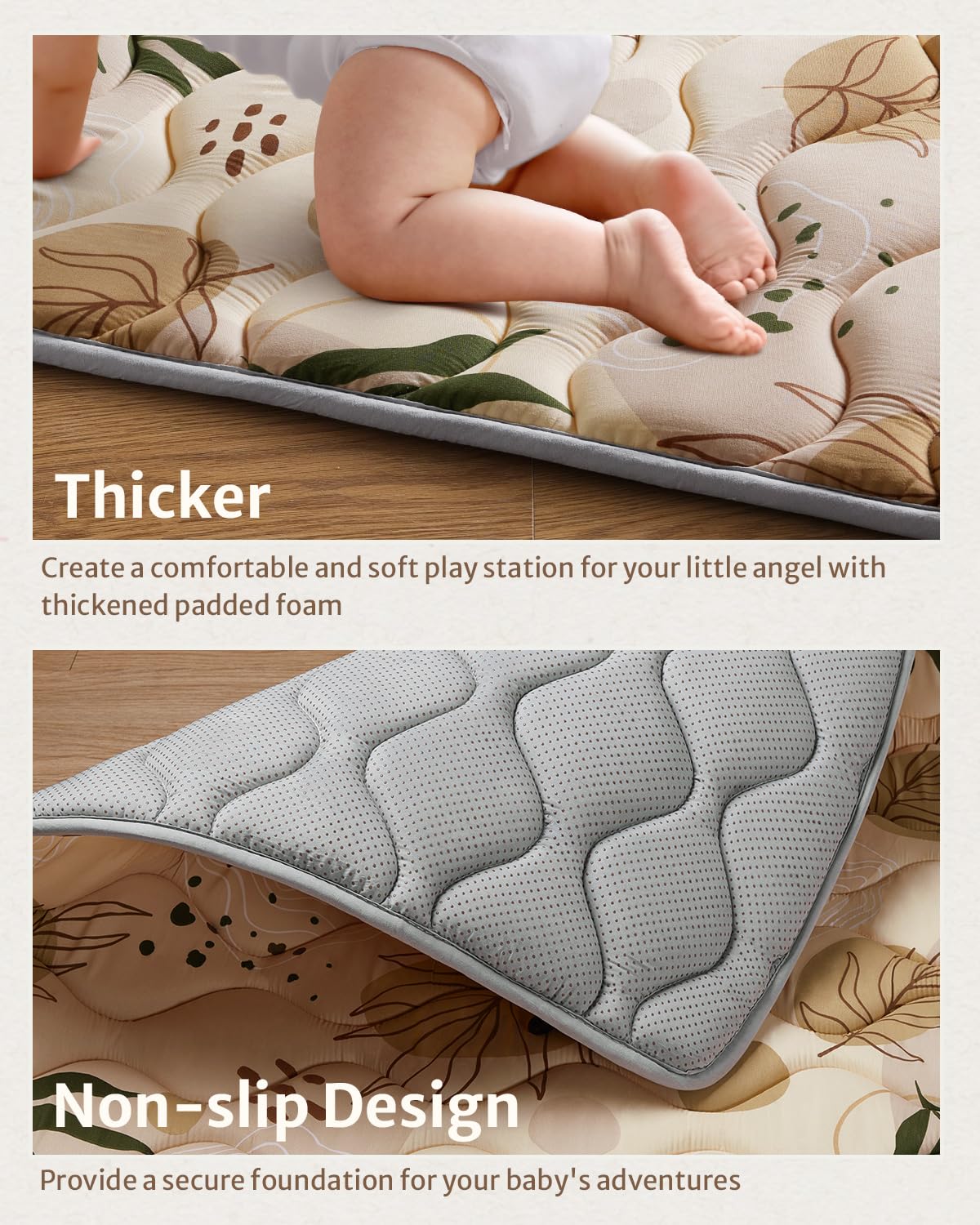 Blissful Diary earth-tones pattern shown for modern nursery decor.