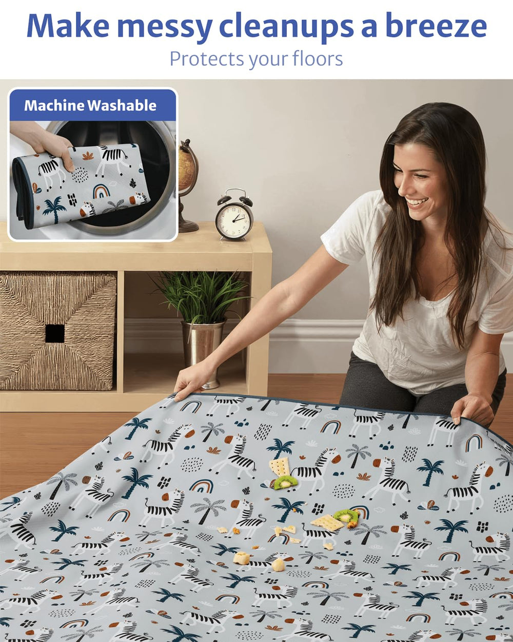 Blissful Diary foldable travel-friendly splat mat ready for trips