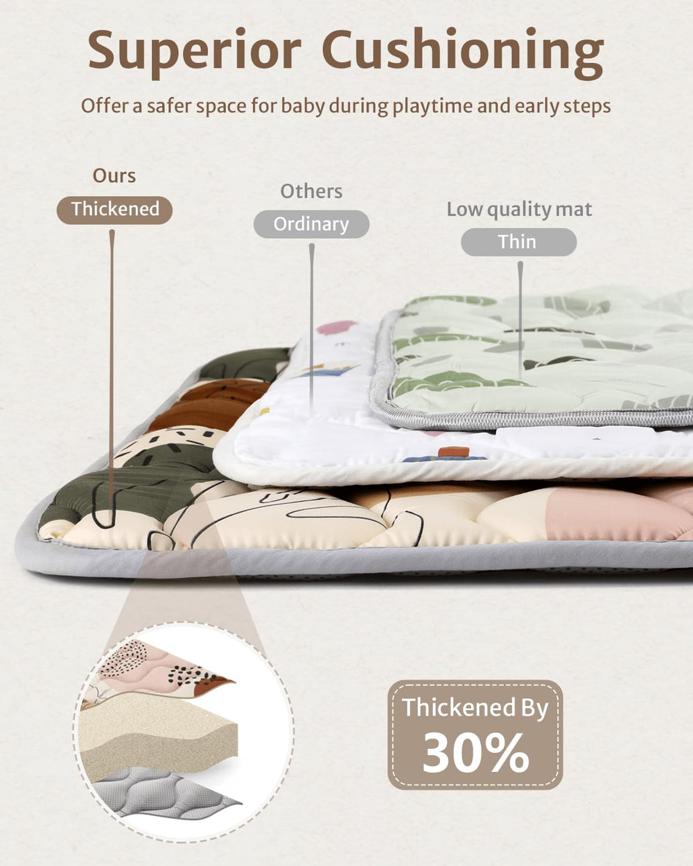Blissful Diary boho design playmat adds modern decor and visual stimulation