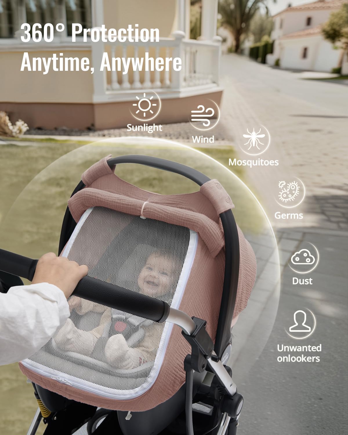 Blissful Diary 360 protective castle ensures secure fit on most seats and strollers