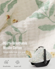 Blissful Diary car seat cover muslin-sunshade provides gentle shade for naps.