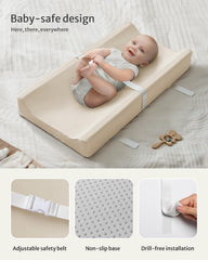 Blissful Diary anti-roll sides help keep baby safe during changes.
