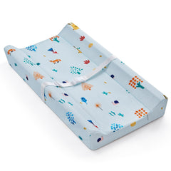 Blissful Diary changing pad blue rectangle top view for safe diaper changes