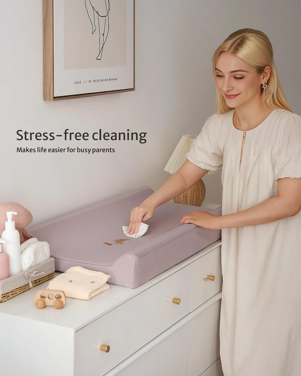 Blissful Diary changing pad contoured anti-roll sides keep baby secure