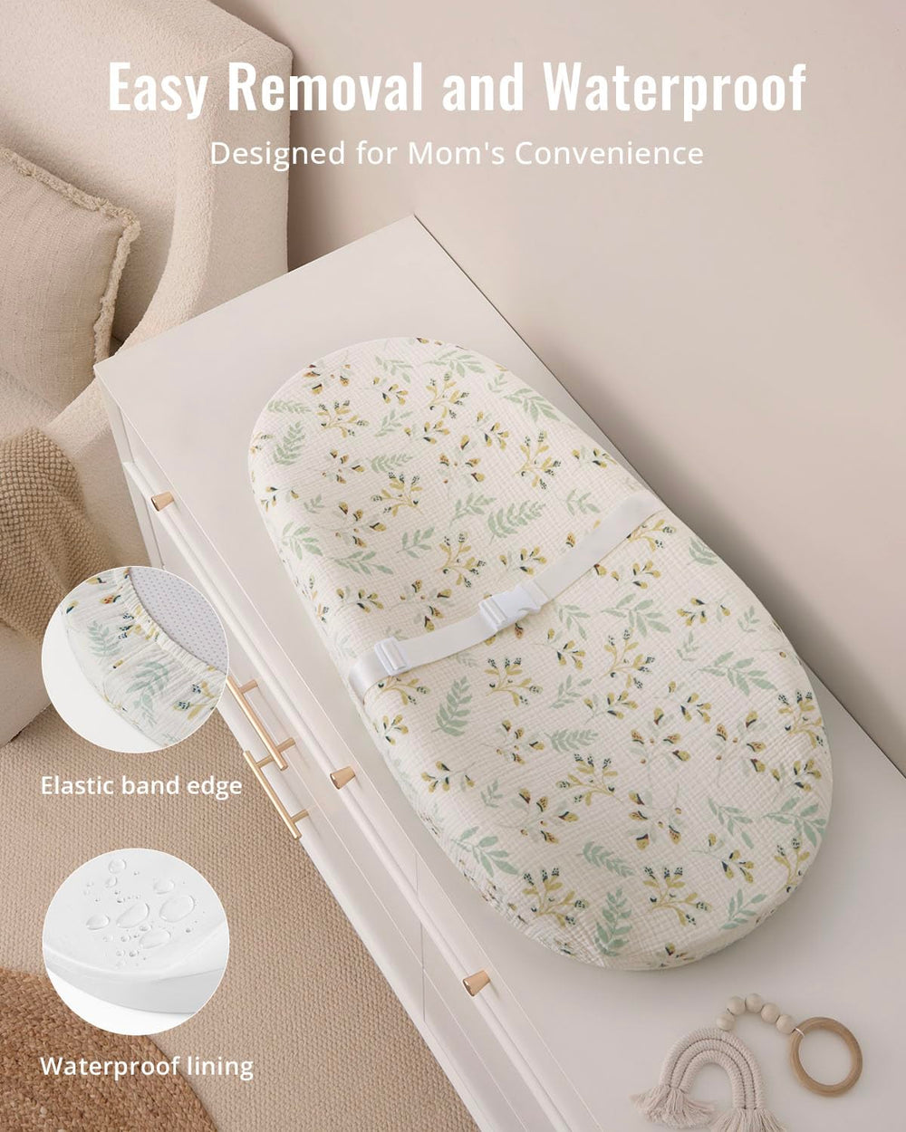 Blissful Diary changing pad cushioned foam provides a comfy, cozy surface.