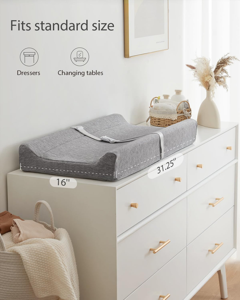Blissful Diary changing pad foam closeup highlights soft foam for gentle diaper changes.